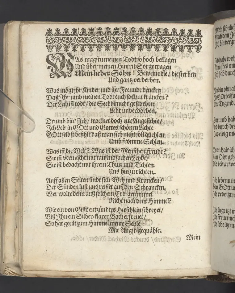 Sapphische Trost-Rede, der ... Fr. Elisabeth von Jaszmundt, des ... Herrn Rickman von der Lancken ... Fraw Wittwen als dieselbe den 8. Novembr im Jahr Christi 1660 ... in S. Nicolai Kirche zum Stralsund der Erden unser aller Mutter wider zugebracht ... abgefasset, von ... Joachim Rickman, Julius Baltzer, und Johan Carol von der Lancken, Stralsund, druckts Michael Meder, 1660.