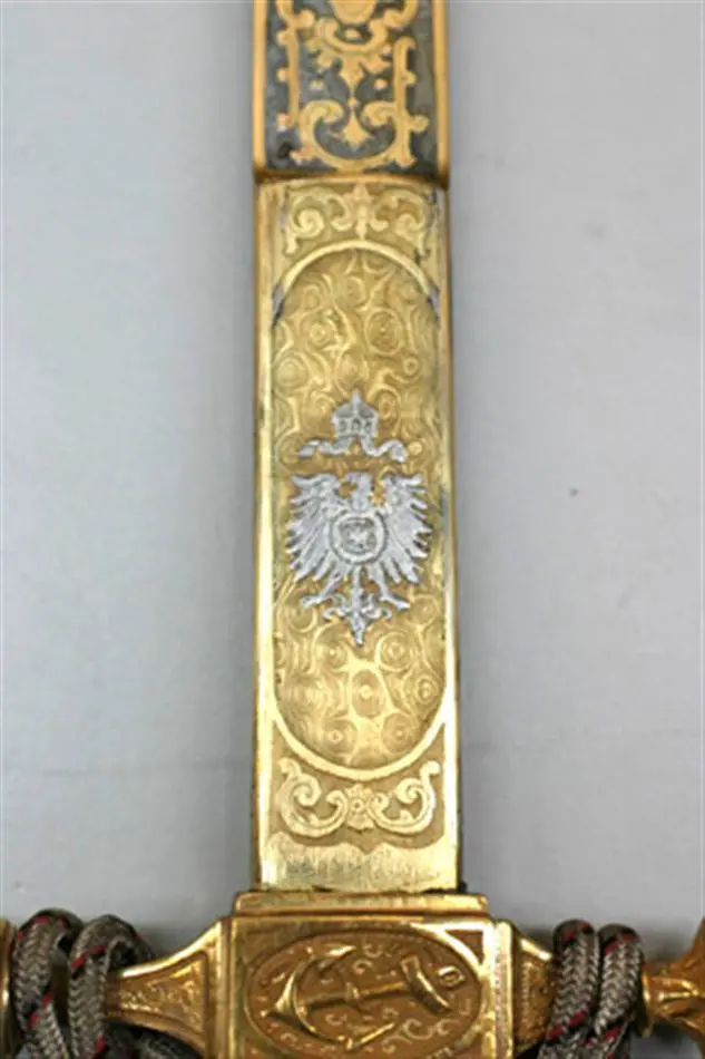 Stickert för amiral i kejserliga tyska marinen, 1900-talets början. Samhörande nr 5452-5453.