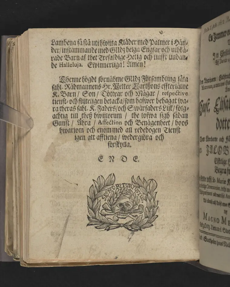 Senii gravamen, solamen & conamen, eller ålderdomens brist, tröst och plicht, i en christelig lijk-predikan ... vthi Nyköpingz stora kyrkio på palm-söndagen, anno 1690. Tå ... handelsmannens och rådmannens i Nyköping, Herr Petter Carlszons, jordiska hydda ... förlåten blef ... förklarat af Magno J. Melandro ... Stockholm, tryckt hoos Joh. Georg Eberdt.
