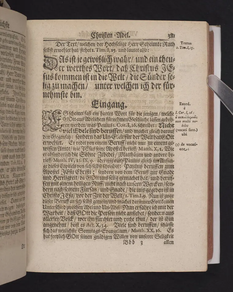 Der Vortrefflichste Christen-Adel/ In einer Christlichen Leichen-Predigt/ Tages vorher/ ehe Des ... Herrn Friedrichs von Werthern ... Der Röm. Käyserl. Maj. und des Heil. Röm. Reichs Erb-Cammer-Thürhüters .. Am 21. Decembr. 1686. Selig-verblichener Leichnam von Dreßden aus nacher Cölleda ... zu seinem Erb-Begräbnüß gebracht zu werden/ abgeführet worden.