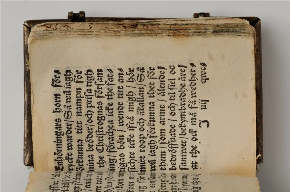 Bönbok, titel: "Någhra gudeligha böner utdragna aff then helga scrifft", tryckt hos Amund Laurentzon, Stockholm 1559.