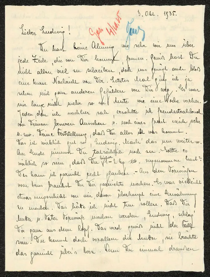 Bild på Brev till Ludwig Zethofer från Martha Böhm 1935-10-03