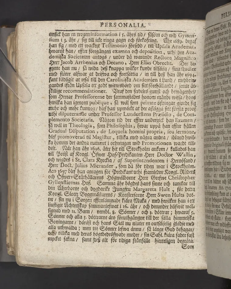 Guds barnas förträffeligste sälhet, at i lif och död blij påtänkt af sin Gud, i anledning af Nehem. XIII. 31. Uti en christelig lijkpredikan öfwer fordom högährewyrdige ... Olaus Haldin berömlig kyrkoherde wid kongl. Riddarholms församlingen i Stockholm, samt consistorii ecclesiastici dersammastädes assessor, när des andelöse lekamen uti bemelte kyrkia den 1. octob. MDCCXIII. til sin graf beledsagad blef, förestäld af ... Gustaf Adolph Humble. Stockholm, tryckt uti kongl. boktryckerij, och med egen bekostnad uplagd af Joh. Henr. Werner. 1714.