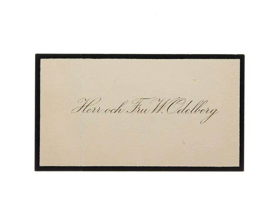 Visitkort från Herr Wilhelm Odelberg och Fru.