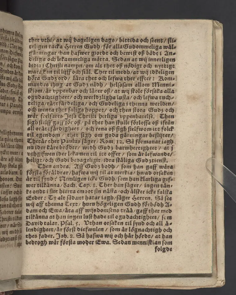 Then VI. lijkpredikningen ... vthi ... s. hustru Malins Måns Clemetsons, begraffning, i Bootkyrkia, then 31 maij, anno 1619.