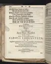 EEn rättsinnig Christens lijfs och döds ähre-minne/ Tå/ för thetta/ hans Kongl. May:tz tromans/ och högtberömlig lagmans öfwer hertigdöm: Skåne och Blekingen/ Then högwälborne baronens Hr. Lars Erensteens döda lekamen/ uthi många höga och förnäma personers närwaro/ medh wanlige kyrckio ceremonier, i jorden/ uthi S. Jacobs kyrckia i Stockholm/ nedersattes/ och samma högtansenliga begrafningz-act, medh wederbörlig åminnelse/ sedermera wid Kongl. Carolinska Academien, blef wördat/ I skyldigst och redobognast ihågkommelse/ Wälment i hast framstält/ och utdelt widh Parentation af en/ ibland/ Högwälborne Sal. Baronens och Lagmans/ i des lifstid/ trogna och redeliga wördare I. Lund.