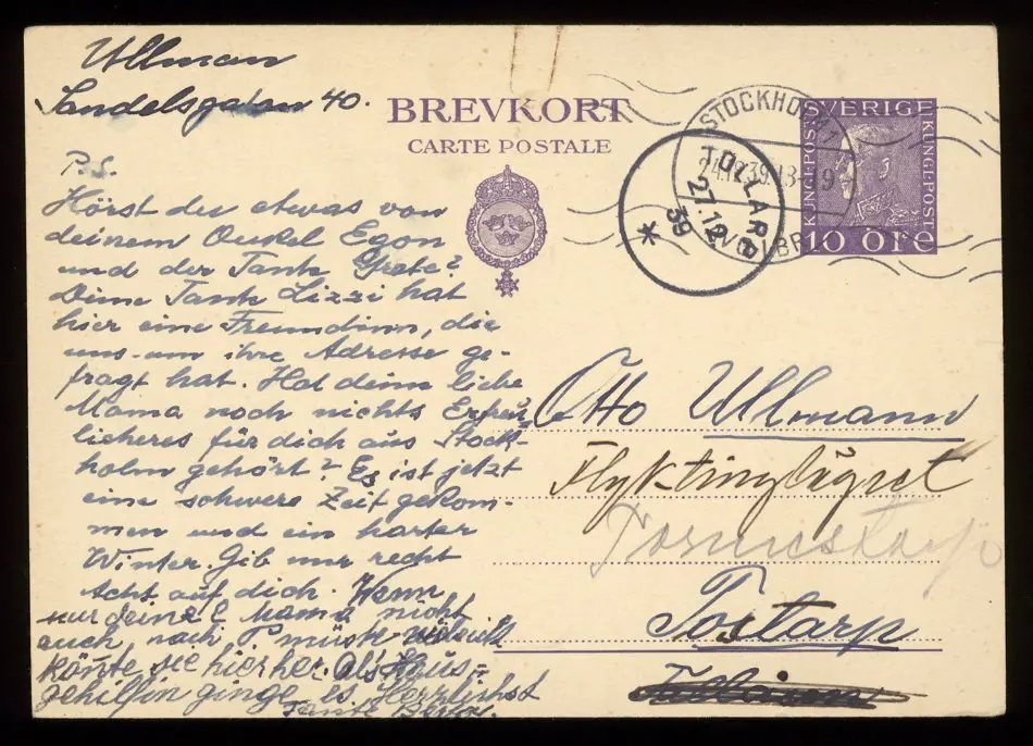 Brev från Karl och Berta Ullmann 1939-12-23