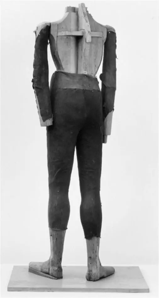 Bild på Mannekäng använd till uniform för spel modell år 1763, Hälsinge regemente.