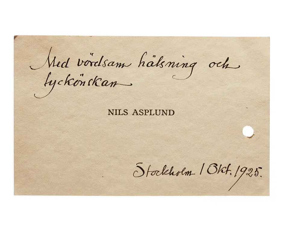 Visitkort från Nils Asplund.