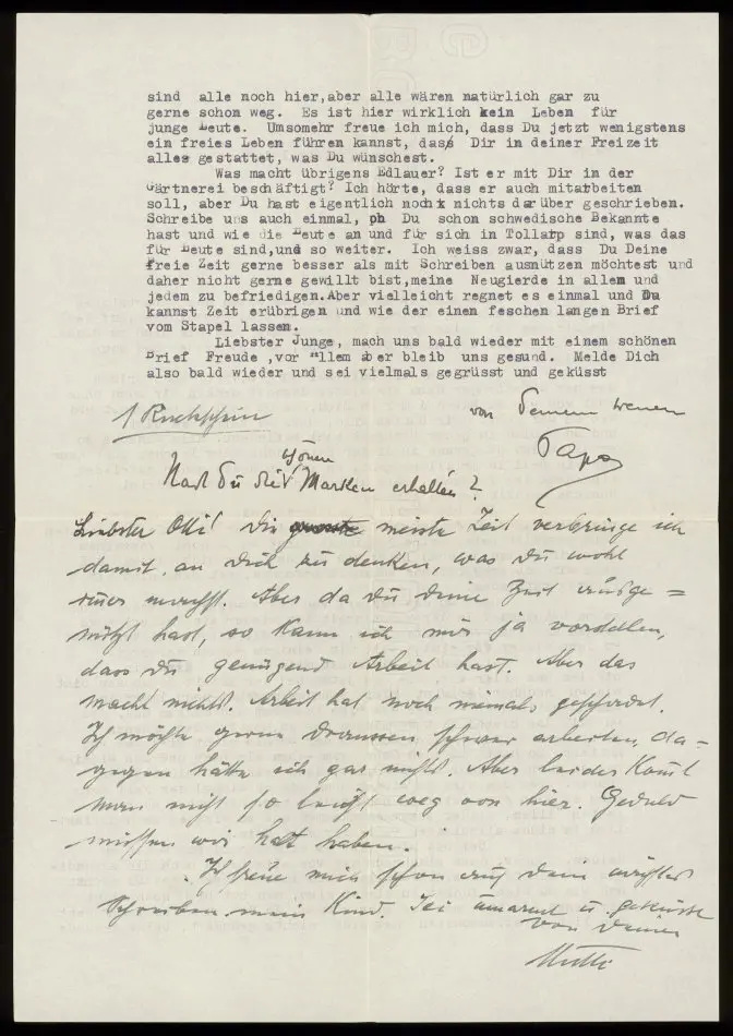 Brev från Elise och Josef Ullmann 1939-04-20