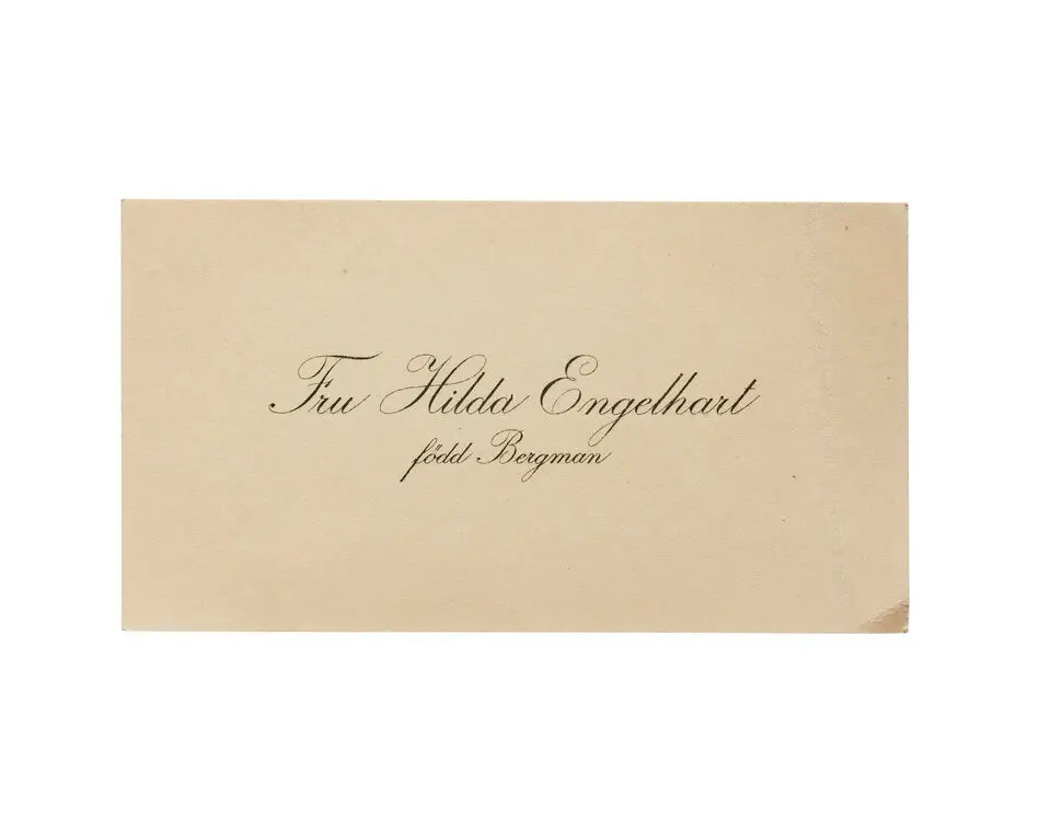 Bild på Visitkort från Fru Hilda Engelhart, f. Bergman.