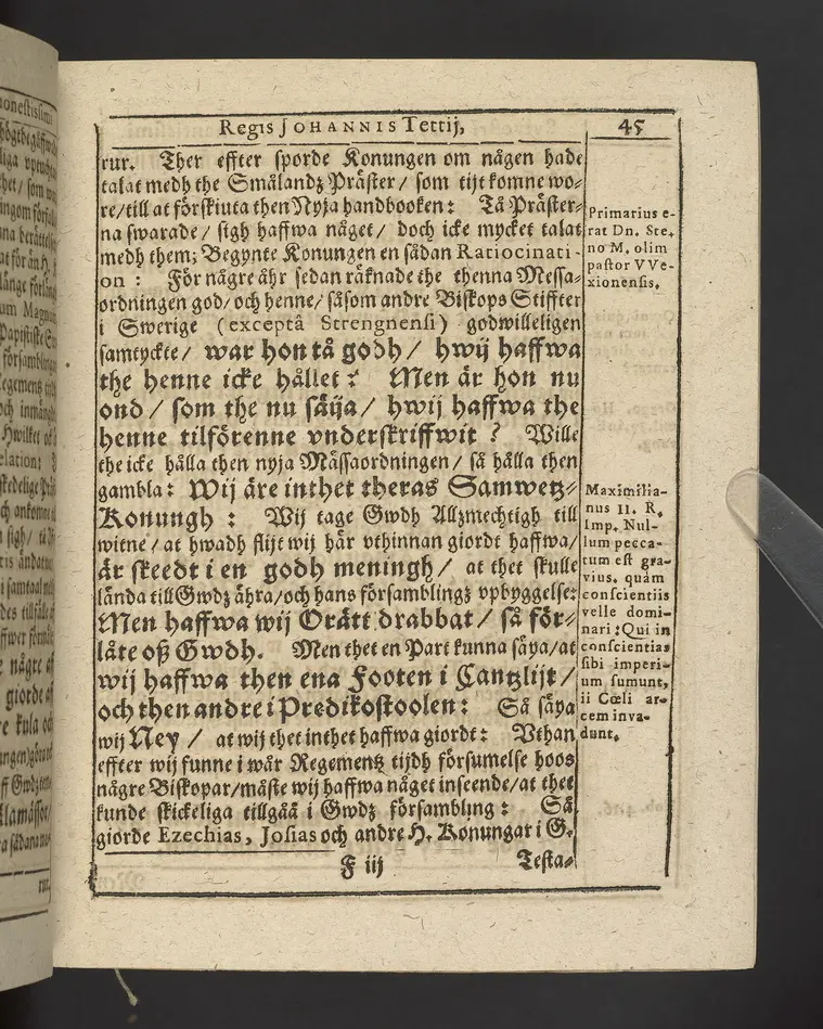 Agon regius, konglige Majesteetz till Swerige etc. H. Johans III... dödzkamp... Anteknat förste gången... på latiniskt språk... Dn. Jona Petri Nericio... Men nu... besmyckiat... medh Threnodia dramatica och... Drotningz Gunilæ epithaphijs... ich en... oration om... konungens... leffwerne... authore, Sylvestro Johan. Phrygio... Holmiæ A.C. 1620.