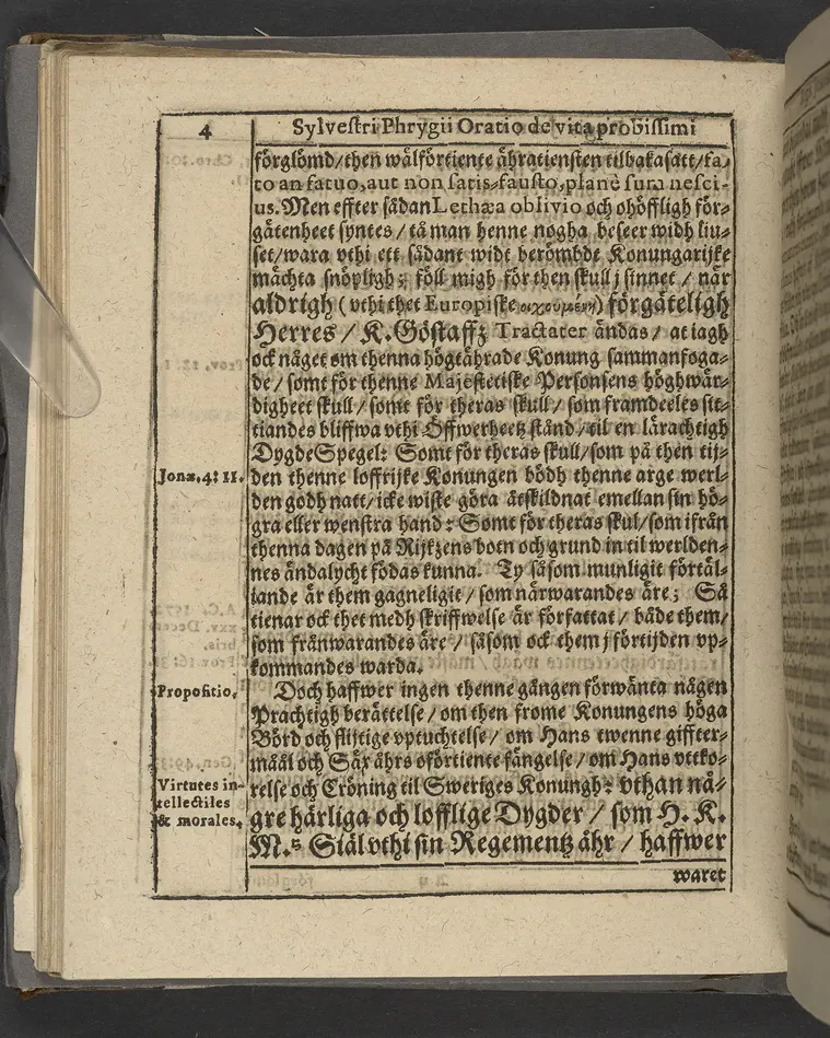 Agon regius, konglige Majesteetz till Swerige etc. H. Johans III... dödzkamp... Anteknat förste gången... på latiniskt språk... Dn. Jona Petri Nericio... Men nu... besmyckiat... medh Threnodia dramatica och... Drotningz Gunilæ epithaphijs... ich en... oration om... konungens... leffwerne... authore, Sylvestro Johan. Phrygio... Holmiæ A.C. 1620.