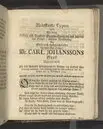 Gloriatio christiana, det är, en christelig berömelse af ett godt samwet. Hwilken den helige apostelen hafwer föreskrifwit; fordom kongl. may:ts tro-tienare ock Norkiöpings stads politie-borgmästare ... Carl Johansson altid älskat; och wid des jorde-färd uti en folckrijk församling den 23 febr. år 1708. allom christnom til efterdöme lemnat Petrus Asp ... Stockholm, tryckt, uti kongl. boktryckerie hos Joh. H. Werner, 1709.