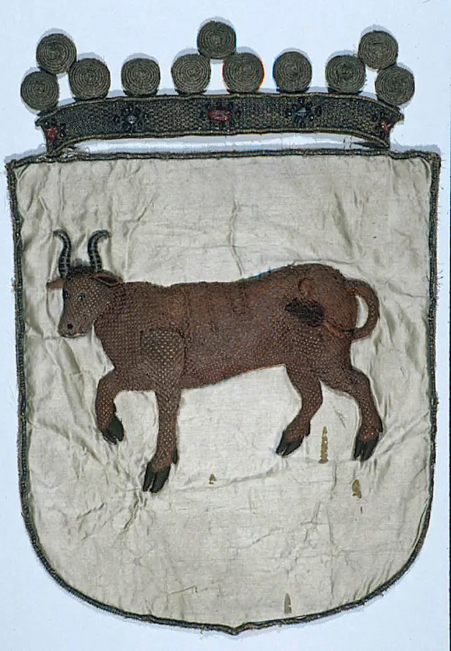 Dalslands vapen,  broderat för hästtäcke buret vid Karl X Gustavs begravning den 4 november 1660.