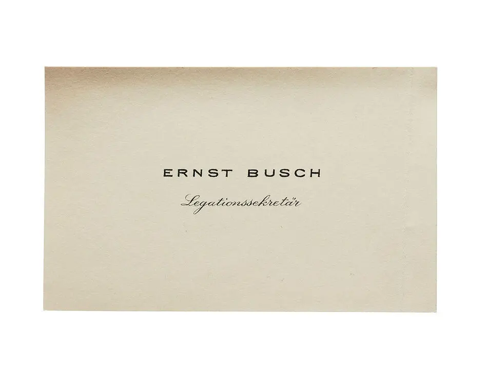 Visitkort från Ernst Busch Referendar.