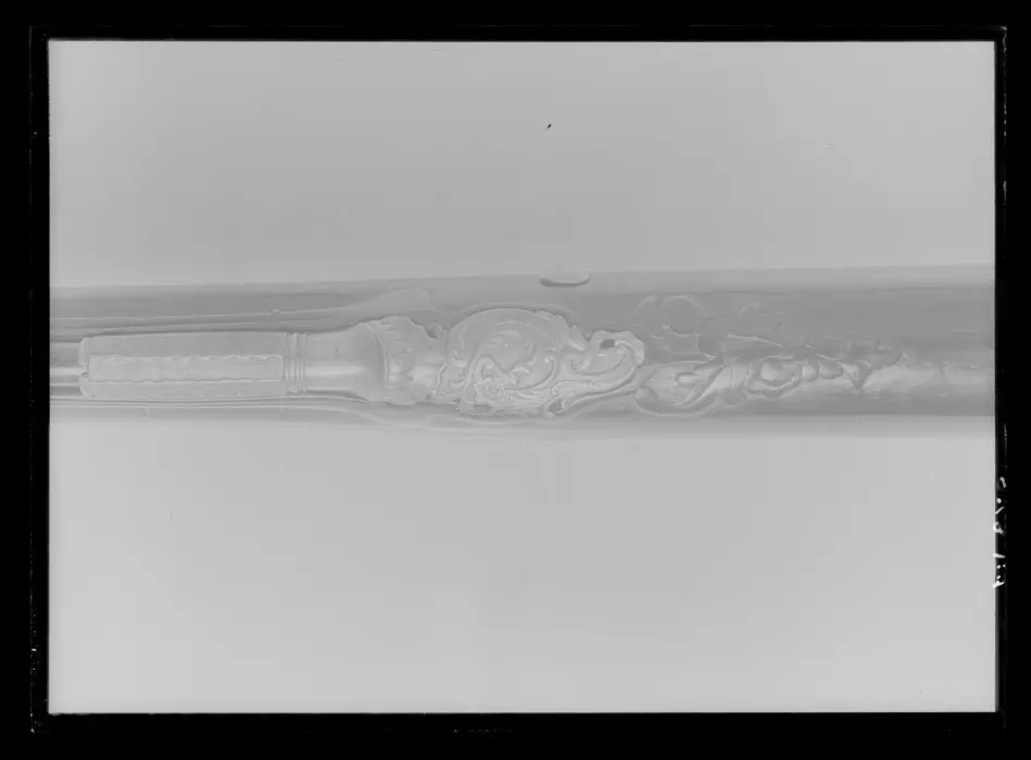 Flintlåsbössa, Jacob Nussbaum, Stockholm, 1780-talet, låset ändrat till slaglås.
