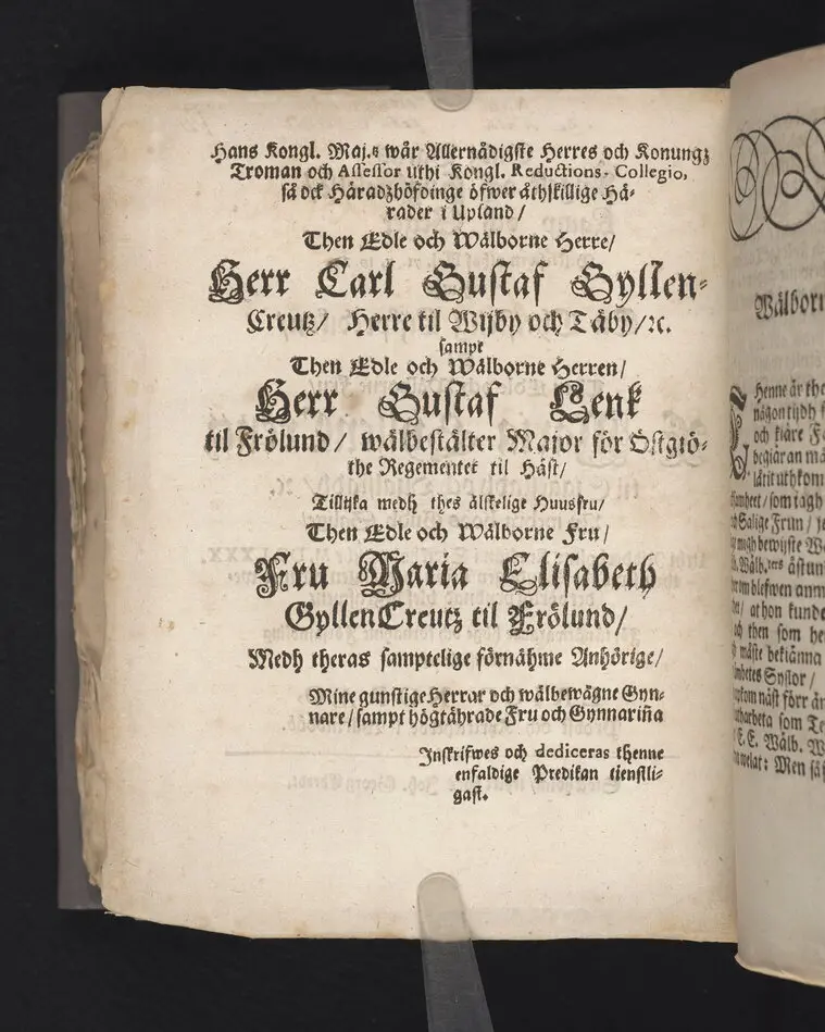 Gudz barns ångest och hugswalelse, kamp och seger beskrefwen uthaf psal. 71. V. 19. 2. och uthi en christelig lijkpredikan, tå then edle och wälborne fru, F. Maria Gyllencreutz til Siggestadh ... uthi Ridderholms kyrkian i Stockholm, åhr MDCLXXX. then sextonde söndagen trinit. hederligen och med wederbörlig prydnad blef begrafwen ... förestäld af Erico Noræo ... Stockholm, tryckt hoos Joh. Georg Eberdt.