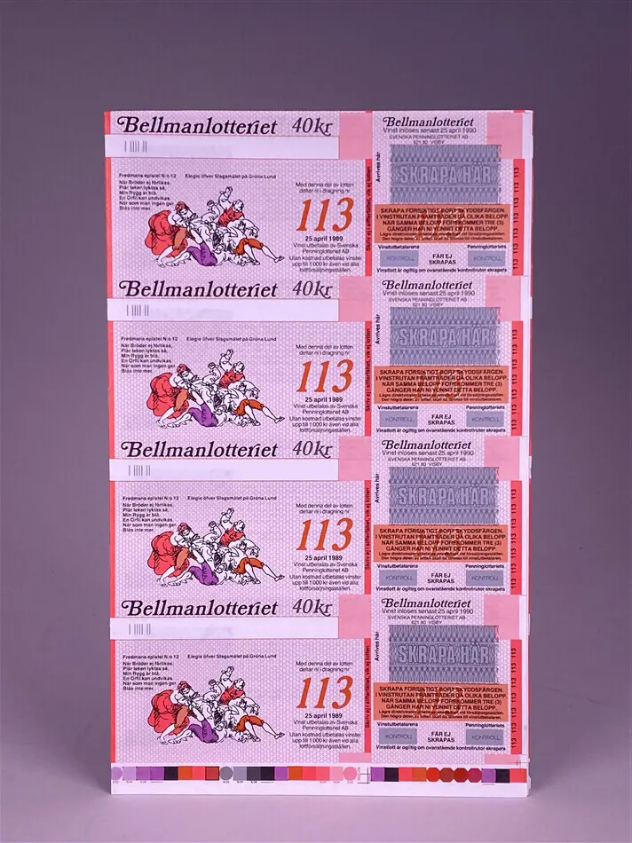 Bild på Bellmanlotteriet 1989