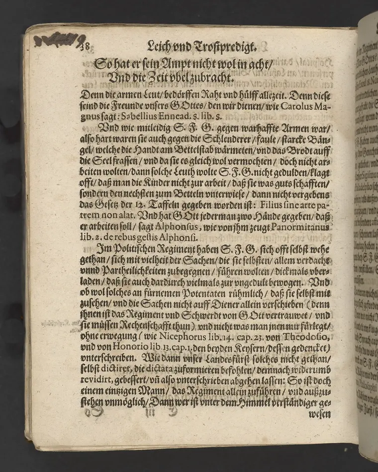 Ein Klagrede, über dem seligen und christlichen Abschied ... desz ... Herrn Wilhelens, Landgraffen zu Hessen, Graffen zu Catzenelnbogen ... anno 1592 ... Gehalten den 10. septembris in der Newenstatt zu Cassel, durch Johannem Strackium ... Gedruckt zu Marpurg, durch Paulum Egenolff, im Jahr, MDXCIII.