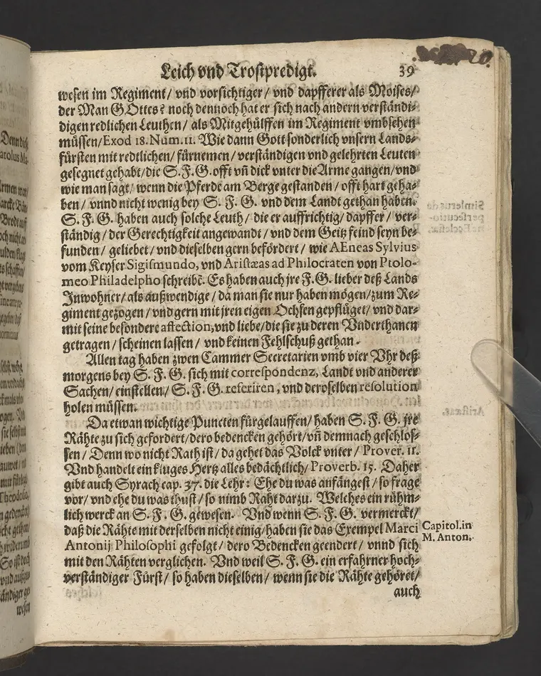 Ein Klagrede, über dem seligen und christlichen Abschied ... desz ... Herrn Wilhelens, Landgraffen zu Hessen, Graffen zu Catzenelnbogen ... anno 1592 ... Gehalten den 10. septembris in der Newenstatt zu Cassel, durch Johannem Strackium ... Gedruckt zu Marpurg, durch Paulum Egenolff, im Jahr, MDXCIII.