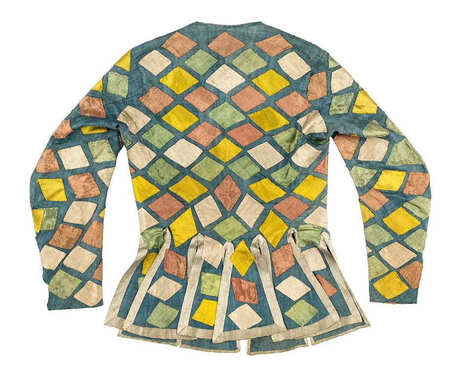 Tröja till harlekinadräkt, troligen buren av Ulrika Eleonora vid en av hovets maskerader, 1656-1693.