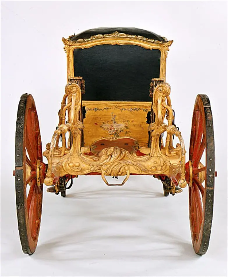Vagnsmodell, berlinare i rokoko byggd som galavagn, 1750-1760-tal.
