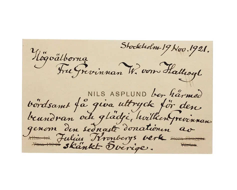 Visitkort från Nils Asplund.