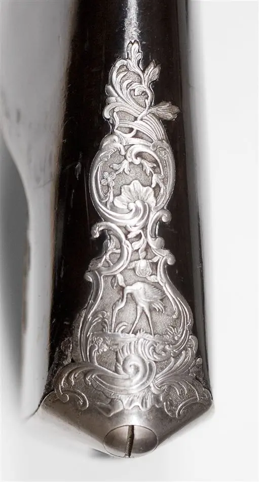 Flintlåsbössa, Jacob Nussbaum, Stockholm, 1780-talet, låset ändrat till slaglås.