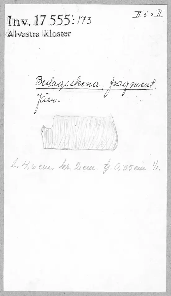 Bild på beslagsskena, Skena, Fragment