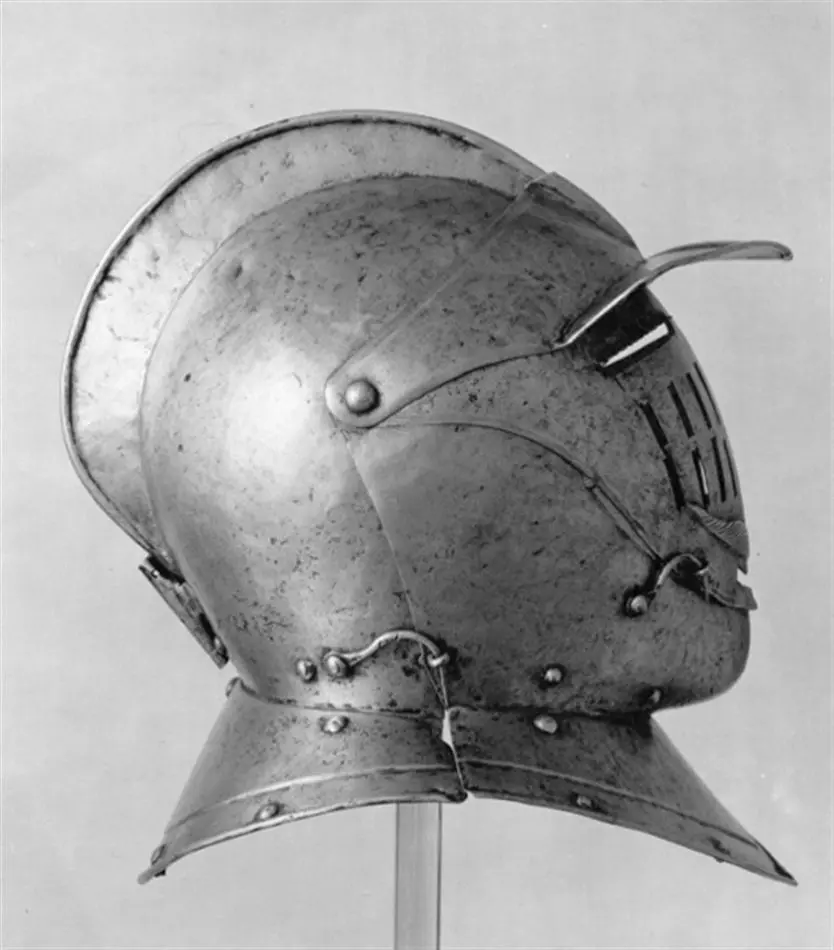 Hjälm, burgonet med mustasch, 1600-tal