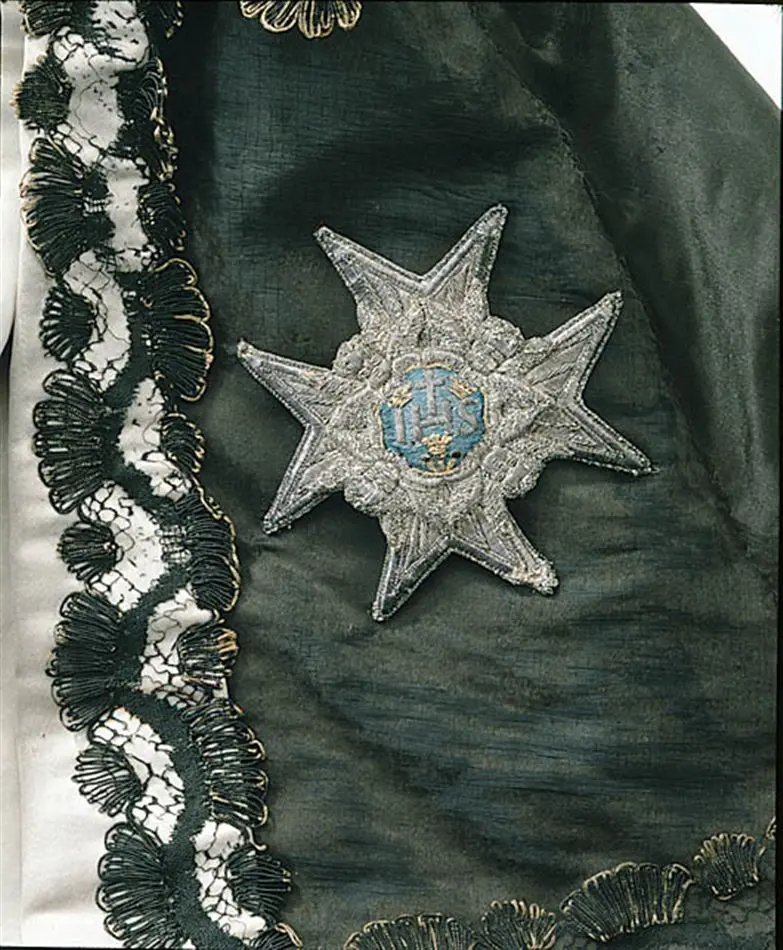 Serafimerordens kraschan, hörande till Gustav III:s serafimerdräkt 1748.
