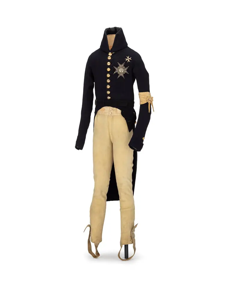 Bild på Johanniterordens bröstkors till uniform buren av Gustav IV Adolf på revolutionsdagen den 13 mars 1809.