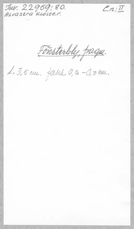 Bild på Fönsterbly, Fragment