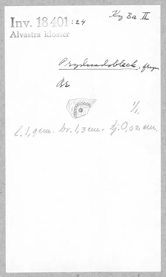 Bild på Prydnadsbleck, Bleck, Fragment