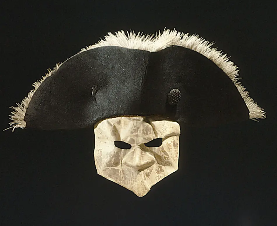 Mask till Gustav III buren vid operamaskeraden den 16 mars 1792.