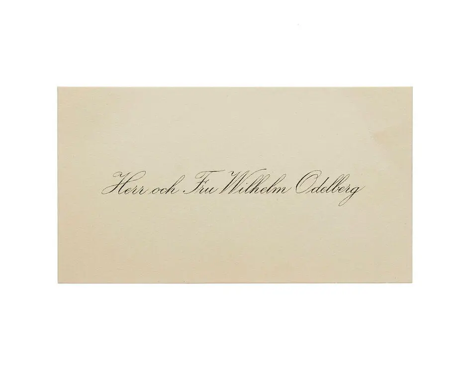 Visitkort från Herr Wilhelm Odelberg och Fru.