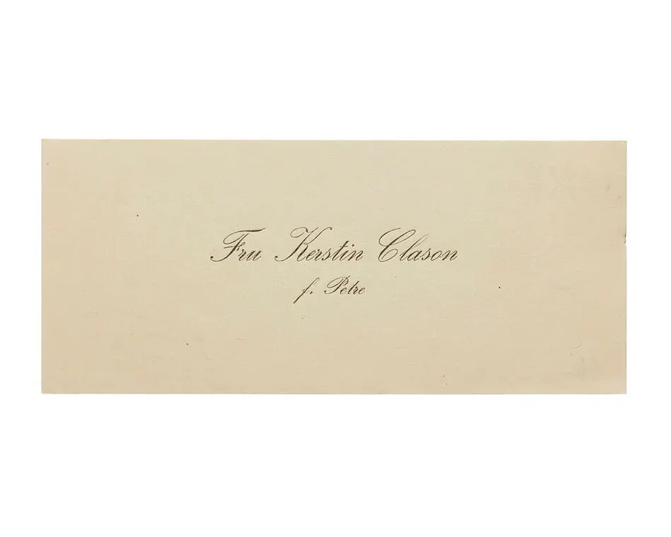 Visitkort från Fru Kerstin Clason f. Petre