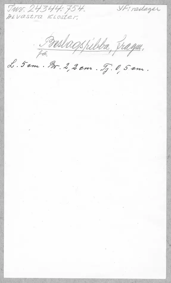 Bild på beslagsribba, Beslag, Fragment