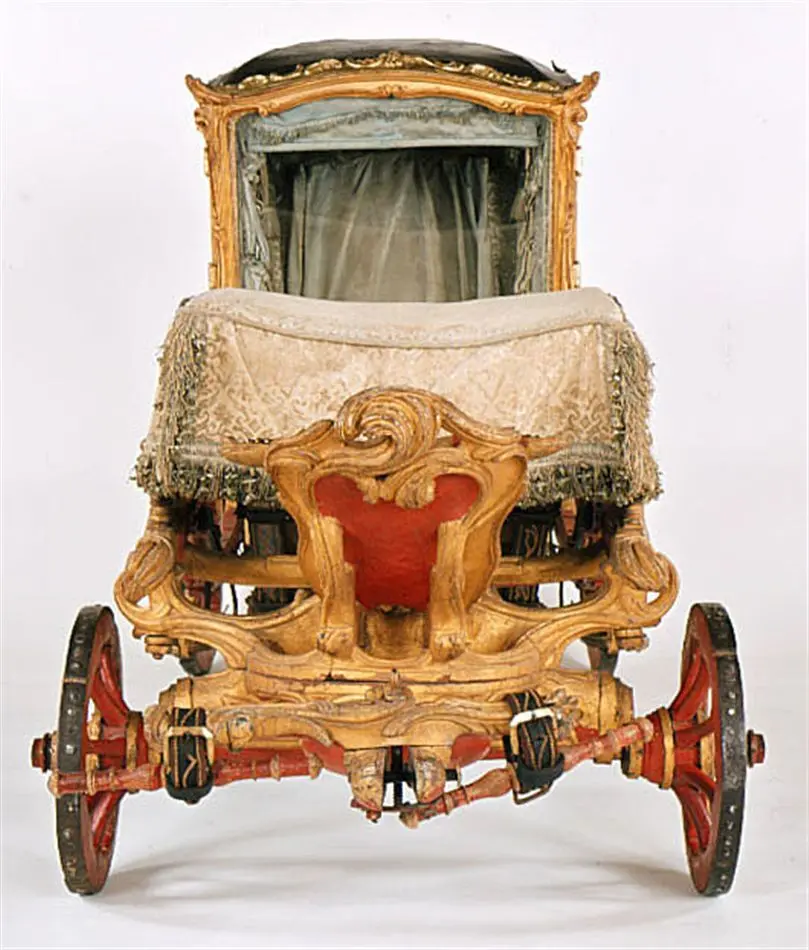 Vagnsmodell, berlinare i rokoko byggd som galavagn, 1750-1760-tal.
