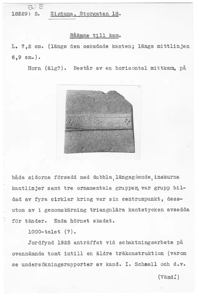 Bild på Kam, Råämne