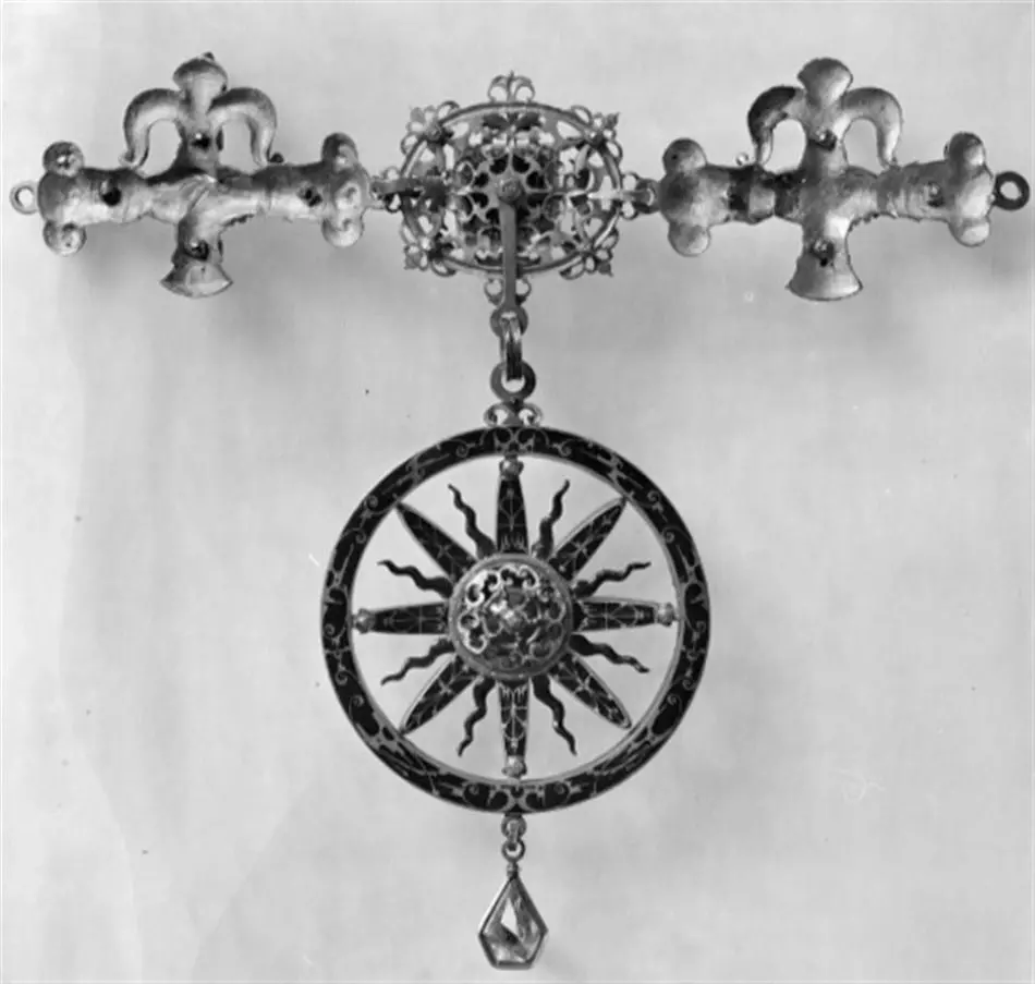 Ordenstecken, klenod, Jehovaorden, Sverige, tillverkad av Antonij Groot d.ä., Stockholm 1606, Troligen buren av Karl IX vid kröningen i Uppsala 1607-03-15.