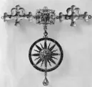 Ordenstecken, klenod, Jehovaorden, Sverige, tillverkad av Antonij Groot d.ä., Stockholm 1606, Troligen buren av Karl IX vid kröningen i Uppsala 1607-03-15.