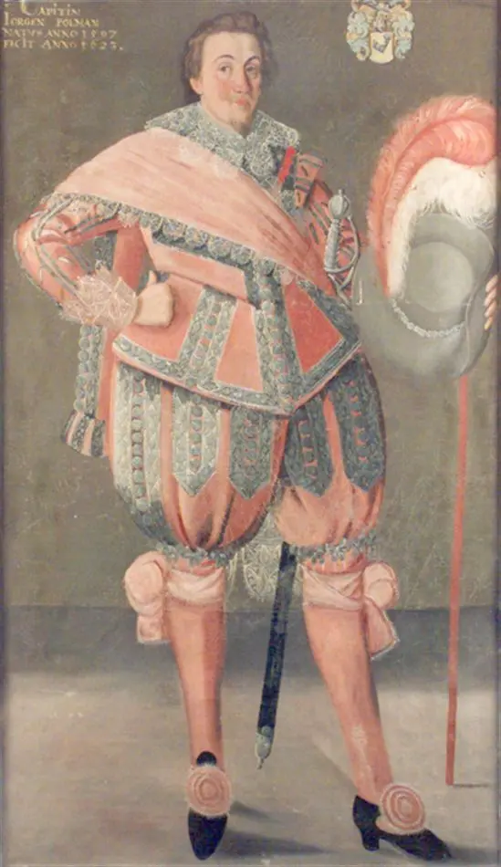Jörgen Pålman, f. 1597, kapten. 
Tempera på duk.
