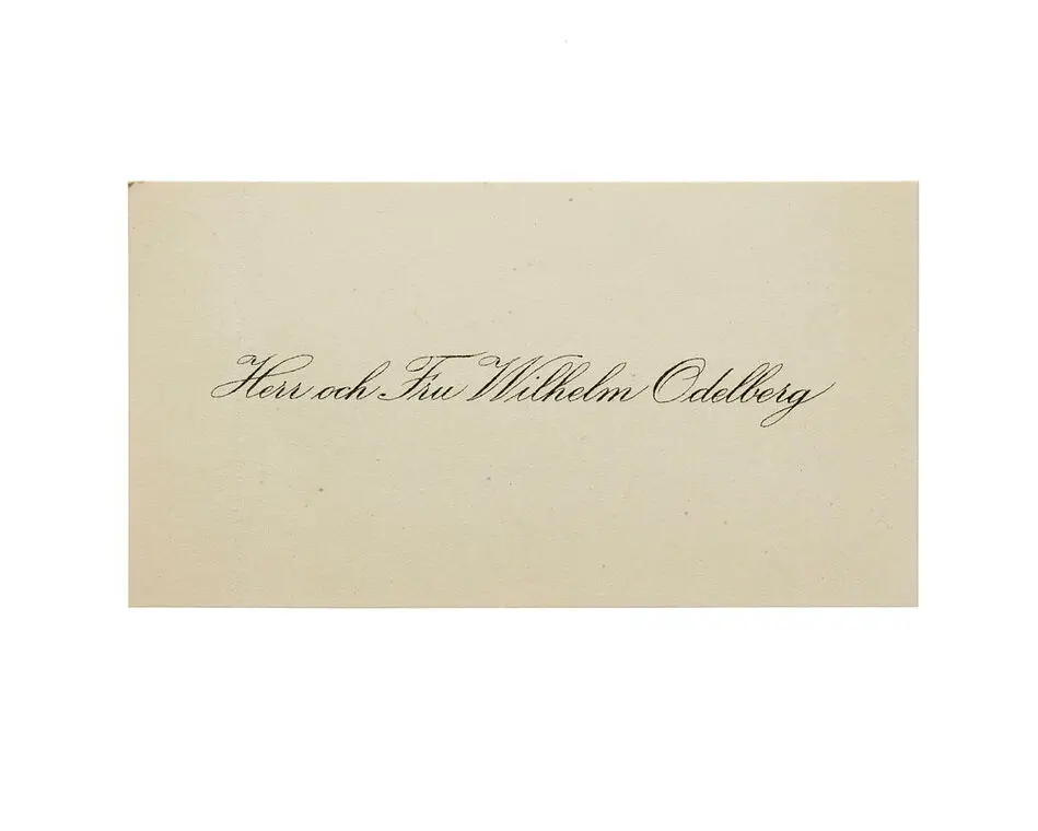 Visitkort från Herr Wilhelm Odelberg och Fru.