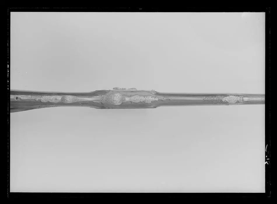 Flintlåsbössa, Jacob Nussbaum, Stockholm, 1780-talet, låset ändrat till slaglås.