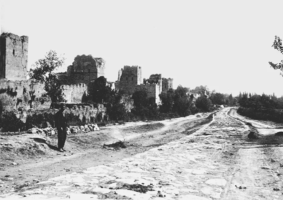 Fotografi. Yedikule, "de sju tornens borg", Konstantinopel. 
