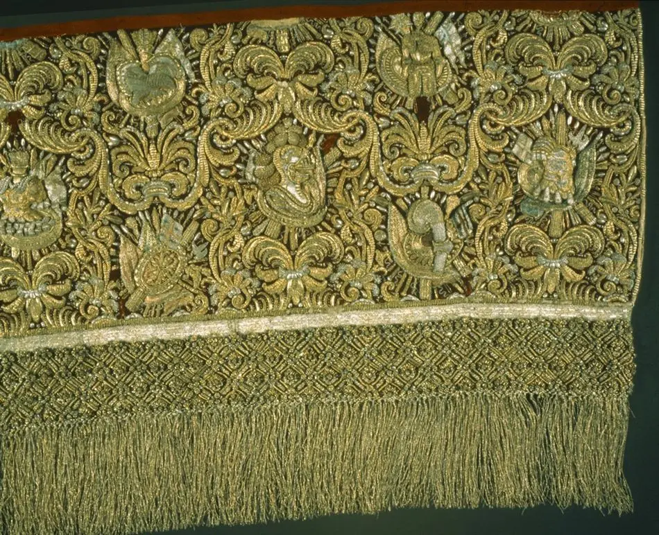 Ett av två utstlag (6048-6049) till drottning Kristinas kröningskaross med trofémotiv, Paris 1650.