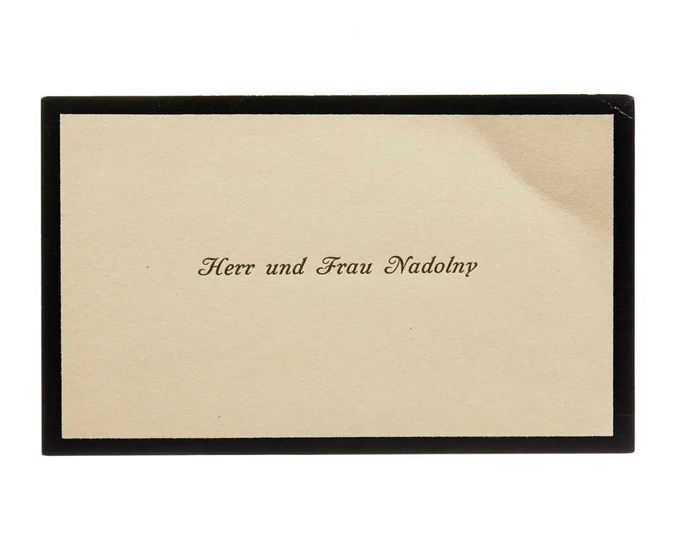 visitkort från Herr Rudolf Nadolny och Fru Nadolny.