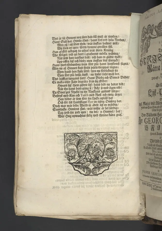 En trogen strids-mans, rätta affstedh ... Vthi en christeligh Lijk-predijkan öfwer kongl. maij:tz ... öfwerste öfwer Tawasthuus-lähns regemente infanterie ... Her Georg Anthoni Brakel, herre til Rochtell och Oddris ... den 4. januarii 1689 ... vthi Narfwens doom-kyrckia ... af Johanne Gezelio ... Tryckt i Åbo, af Johan Winter.